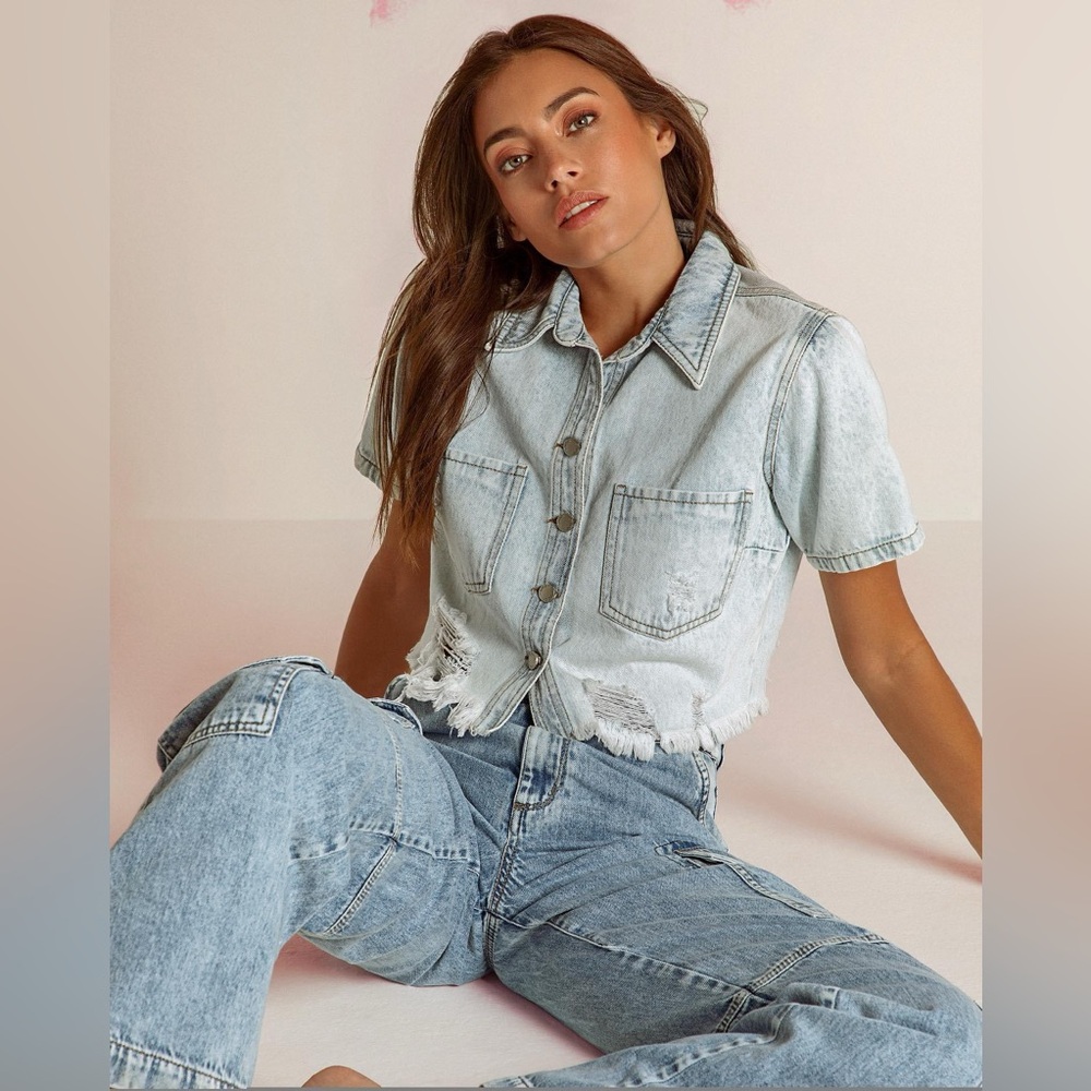 Denim crop top